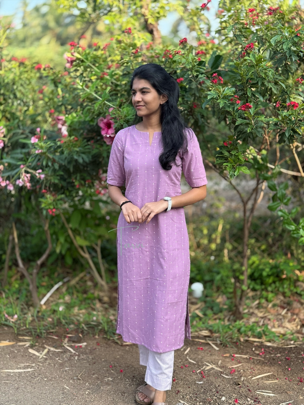 Light Wine Pure Cotton Handloom Cord Set with Pocket & Cotton Lining