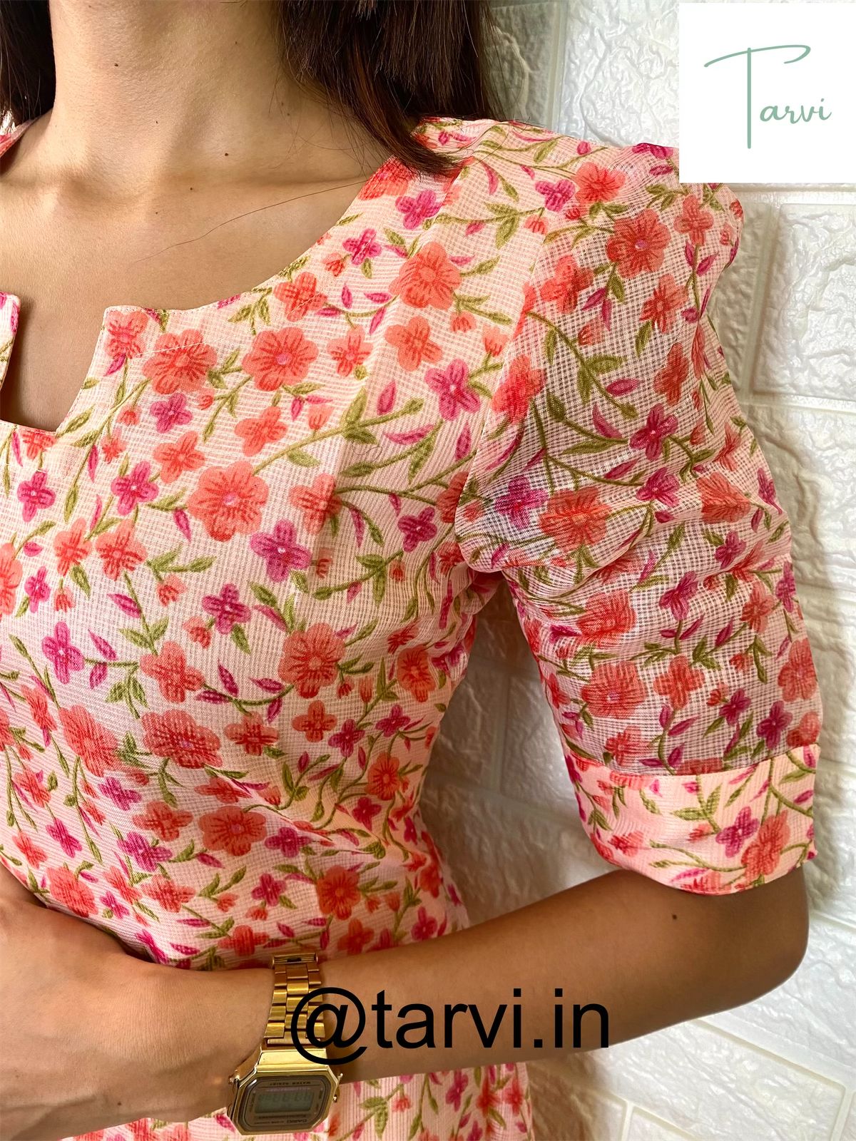Kota Doria printed A-line Maxi