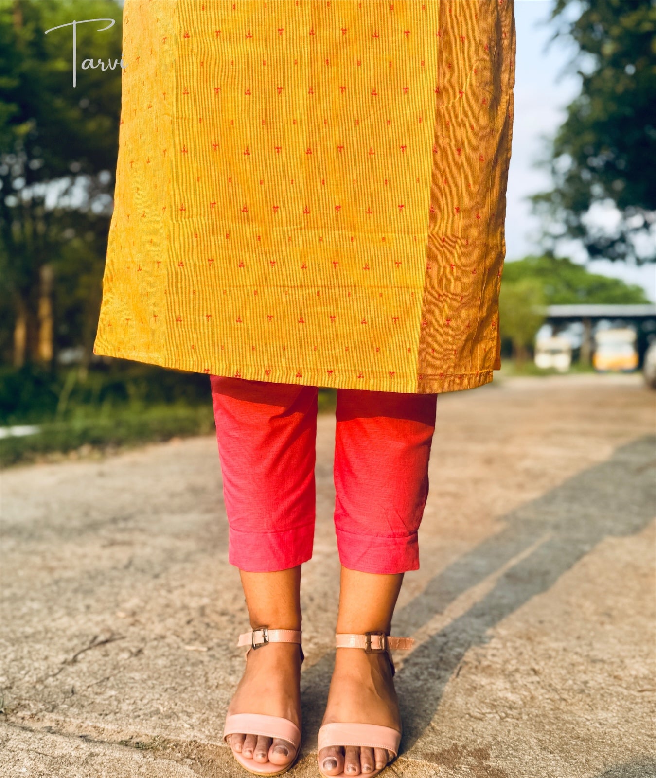 Yellow Pure Cotton Handloom Cord Set with Pocket & Cotton Lining