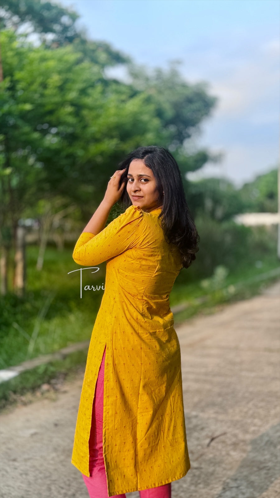 Yellow Pure Cotton Handloom Cord Set with Pocket & Cotton Lining
