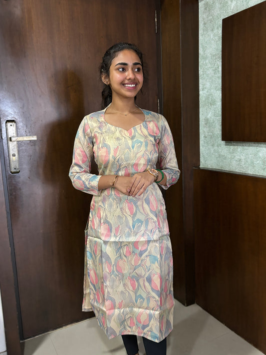 Tissue Viscose Kurti with Cotton Lining