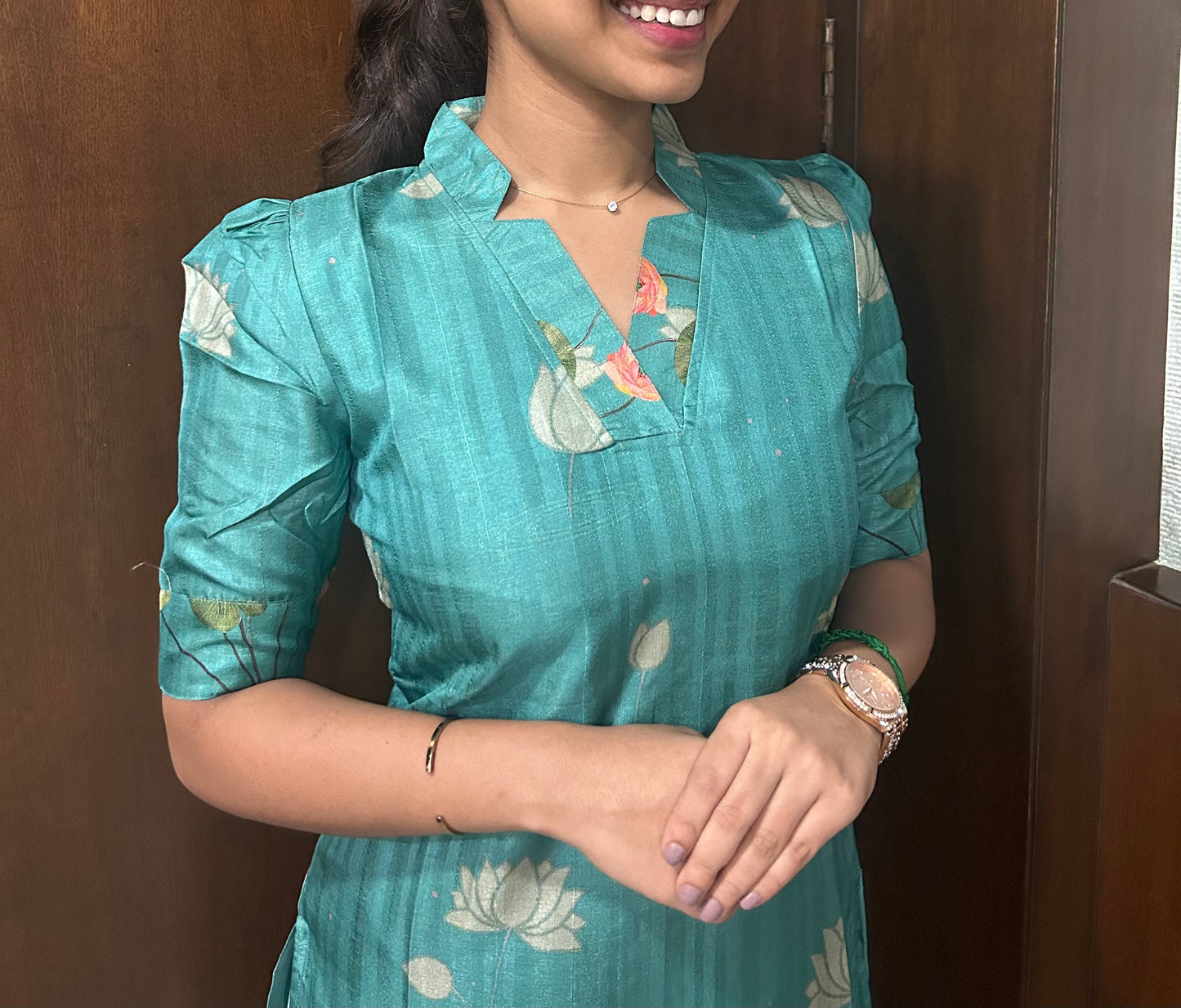 Tussar Silk Kurti with Pichwai print