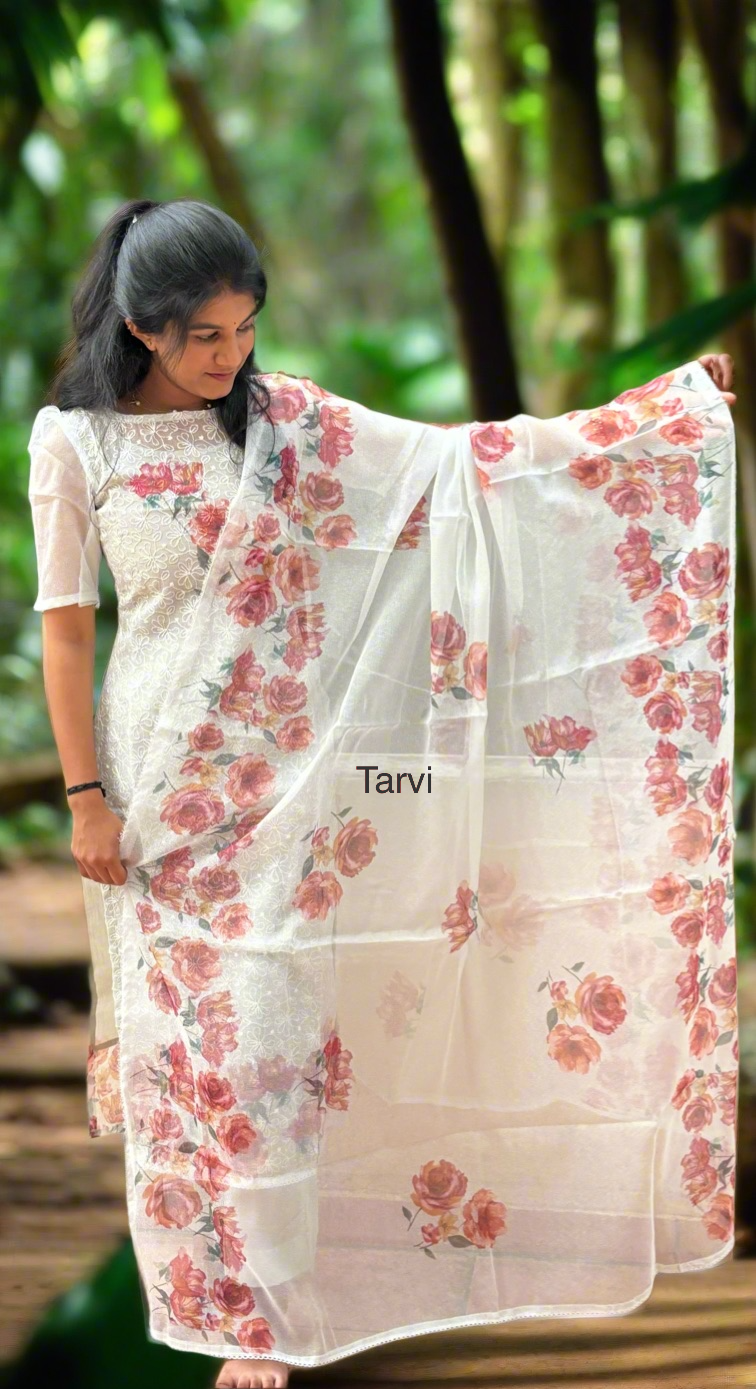 Light Mint Banarasi Kota Embroidery 3-Piece Kurti Set with Dupatta and Pant.