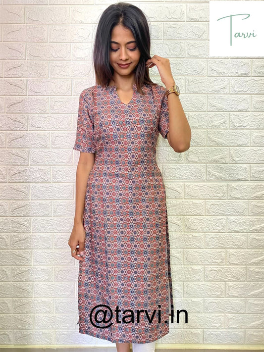 Sparkle Style Kurti: Embroidered Cotton Print