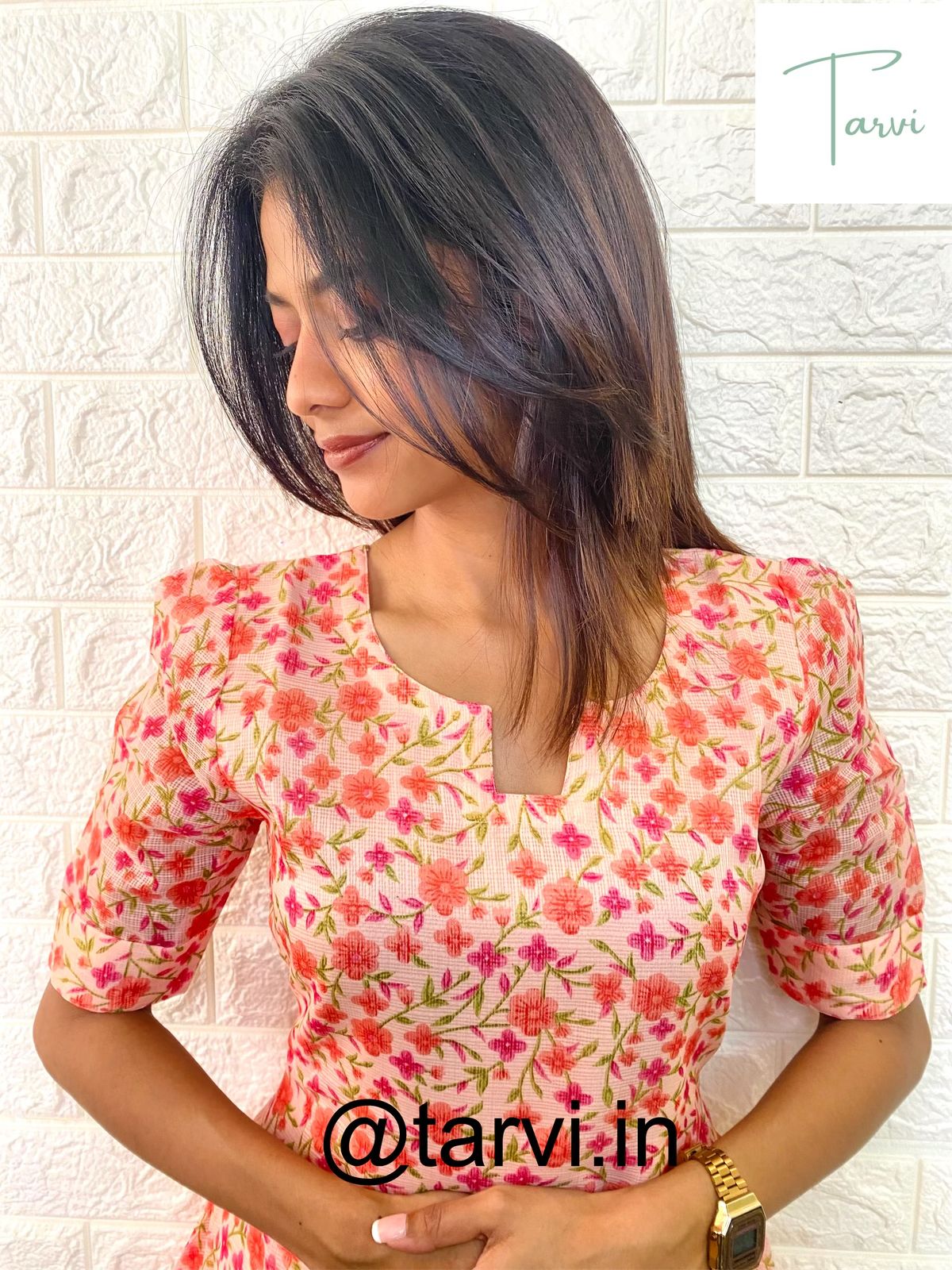 Kota Doria printed A-line Maxi
