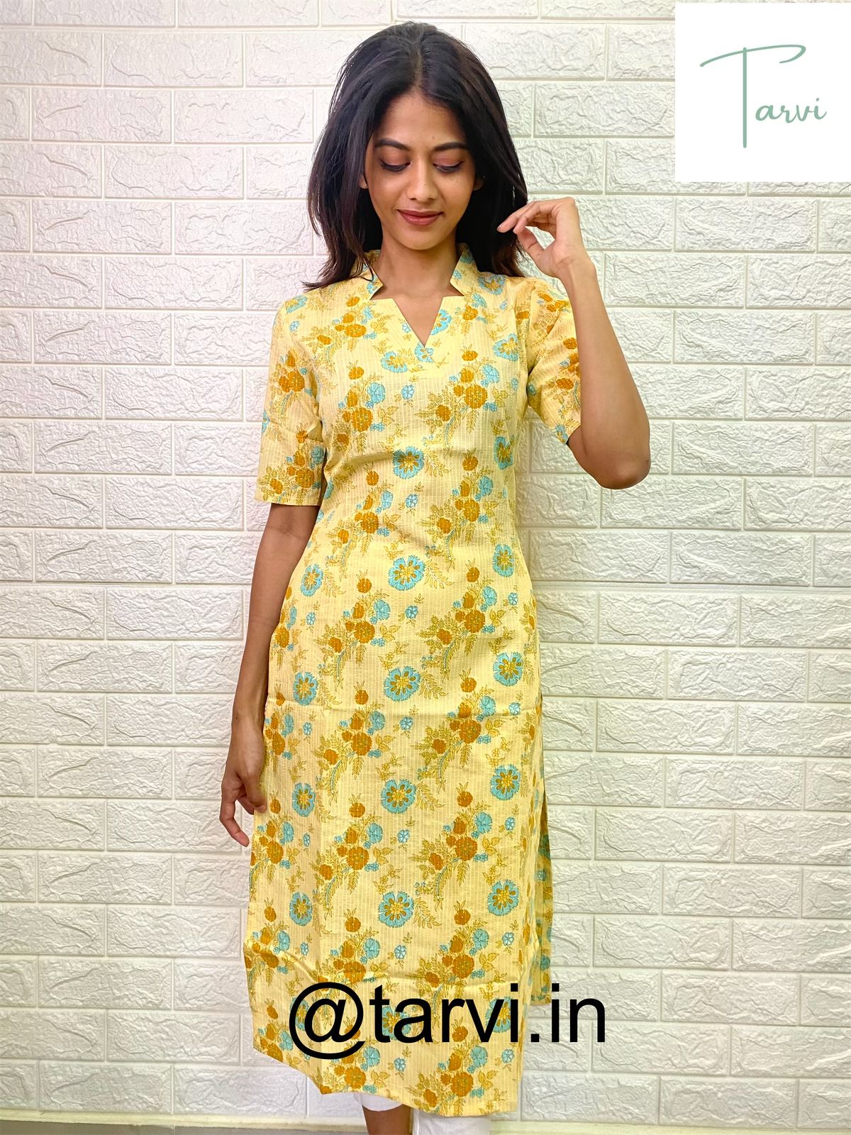 Cool cotton Kantha Yellow kurtis