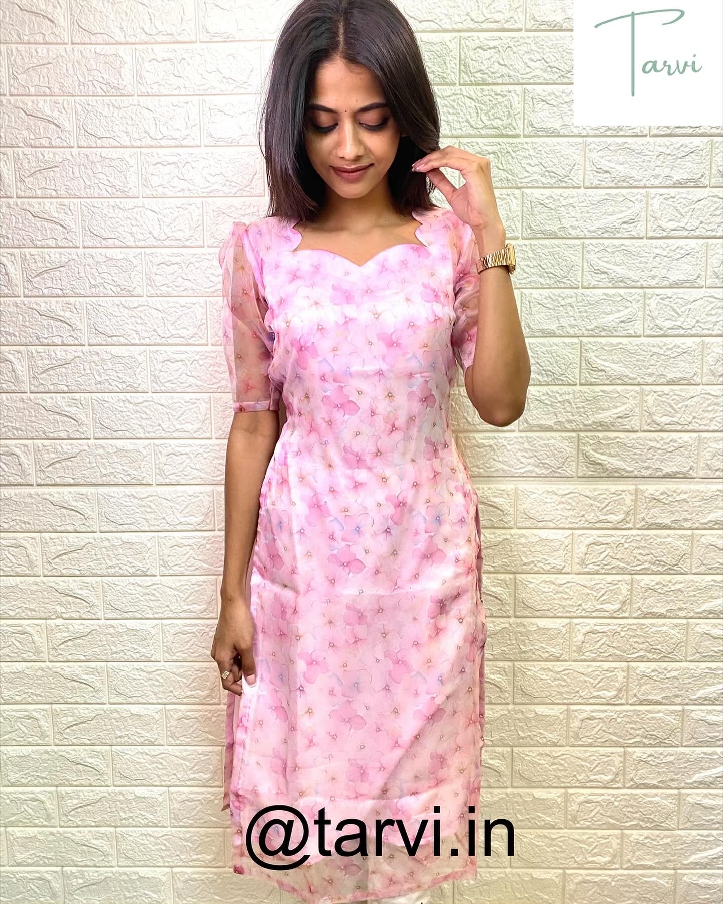 Pink Organza Kurti