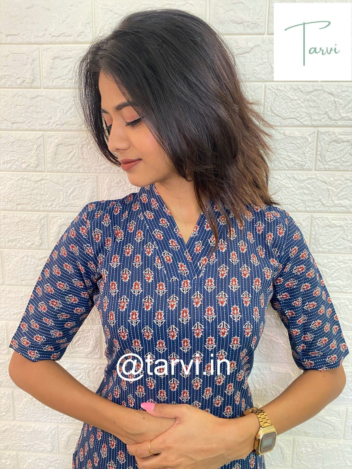 Cool cotton Kantha Blue kurtis