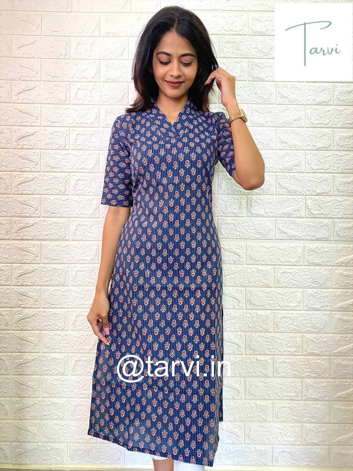 Cool cotton Kantha Blue kurtis