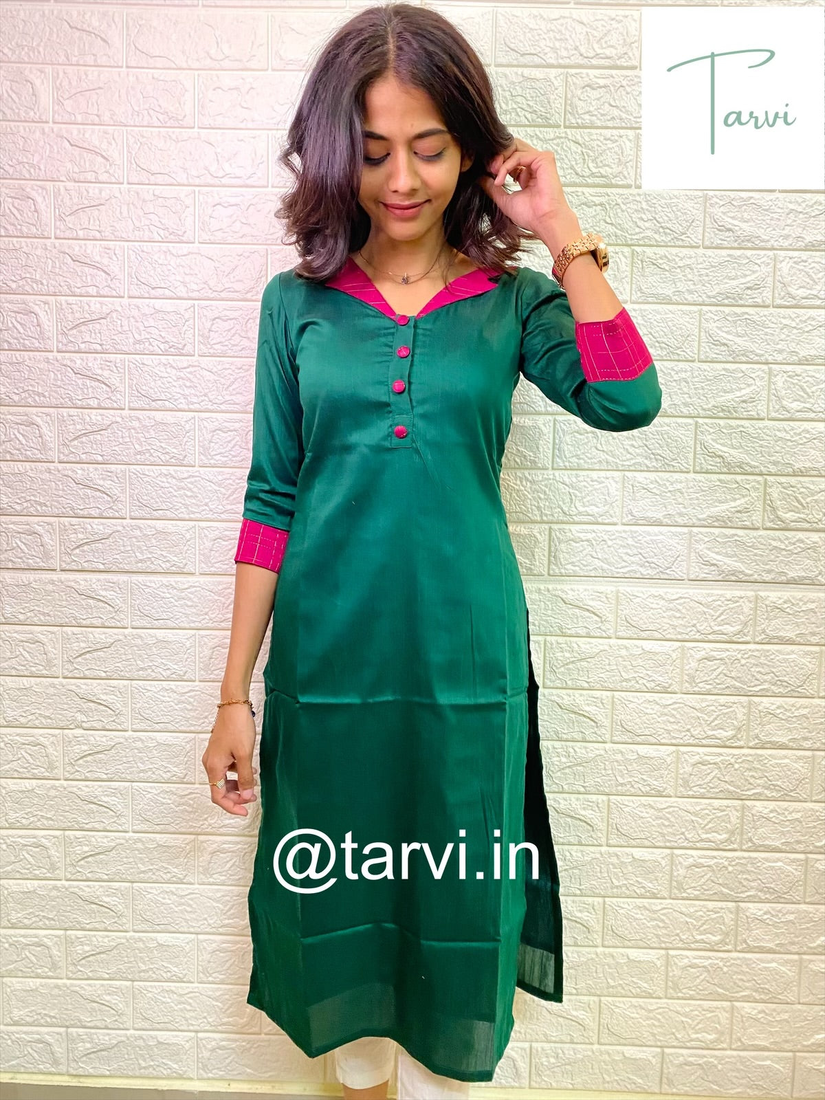 Green Raw Silk Kurti