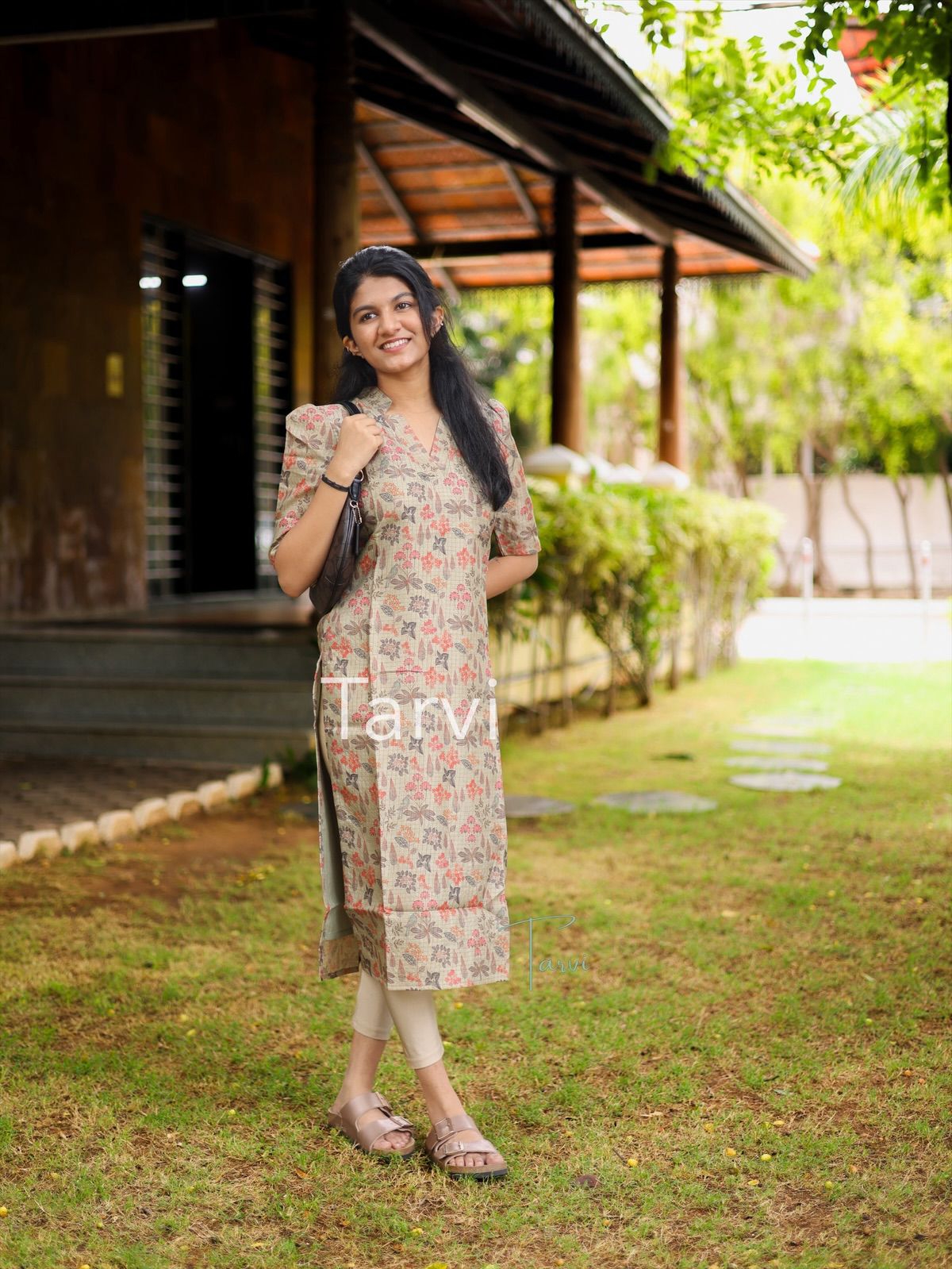 Manipuri Silk Green Floral Kurti