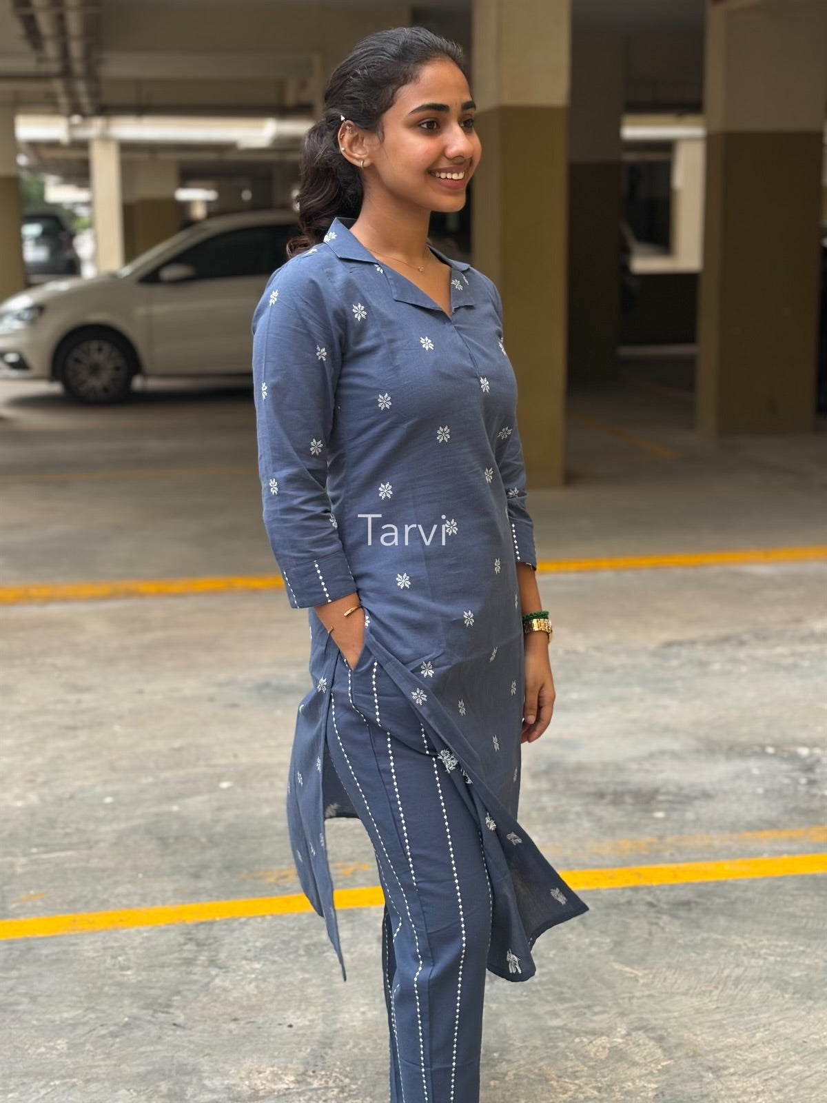 Cotton Handloom Cord Set with Pocket & Cotton Lining