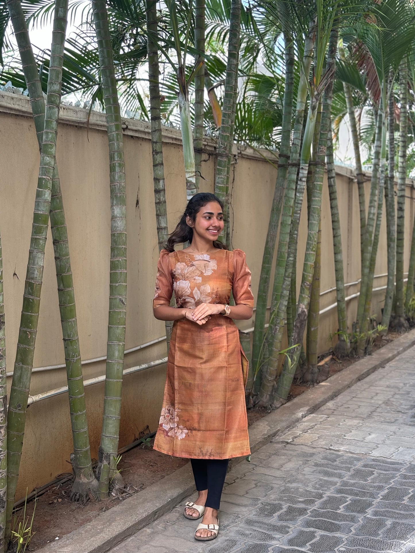 Chanderi Tissue Silk Kurti with Cotton Lining and Dupatta