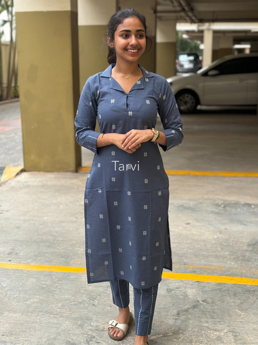 Cotton Handloom Cord Set with Pocket & Cotton Lining