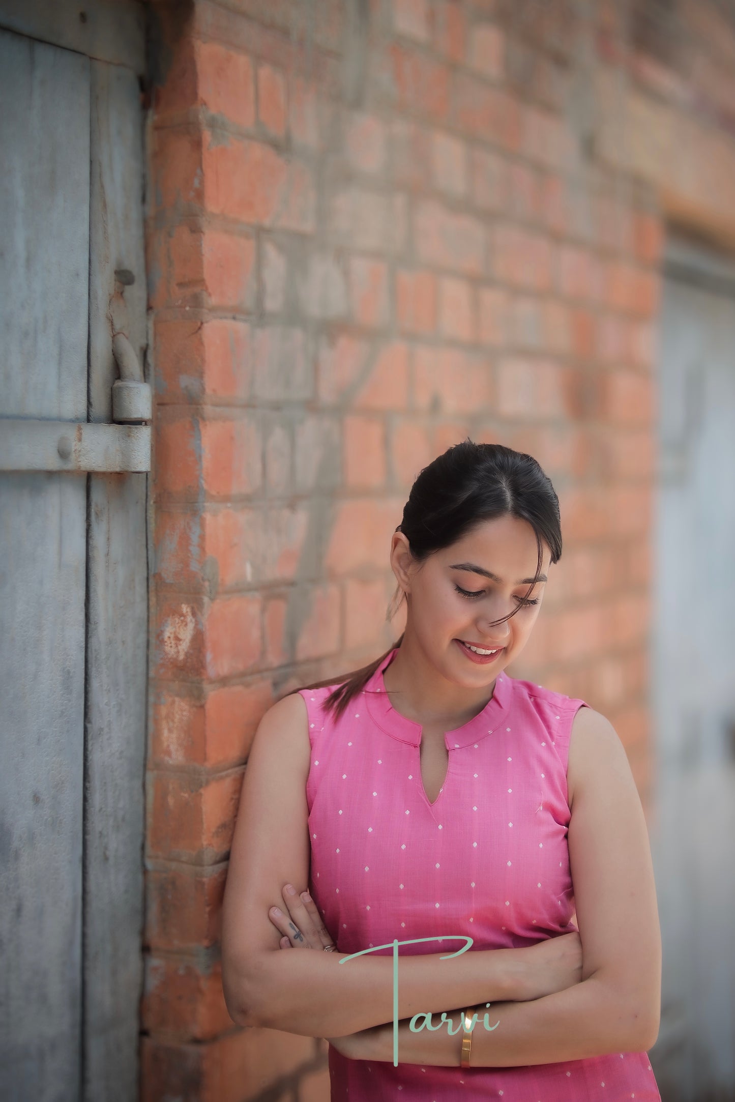 Light Pink Pure Cotton Handloom Cord Set with Pocket & Cotton Lining - Sleeve Option Available