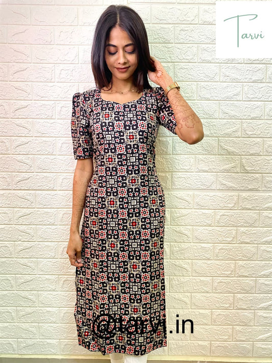 Radiant Cotton Rayon Kurti with Patola Print