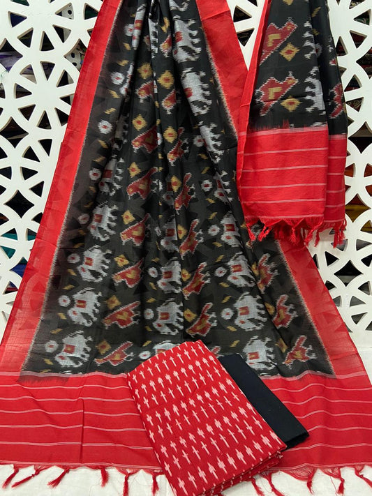 Ikat Weave Mercerised Cotton 3 pc Suit Set.