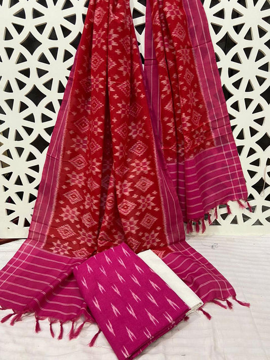 Ikat Weave Mercerised Cotton 3 pc Suit Set.