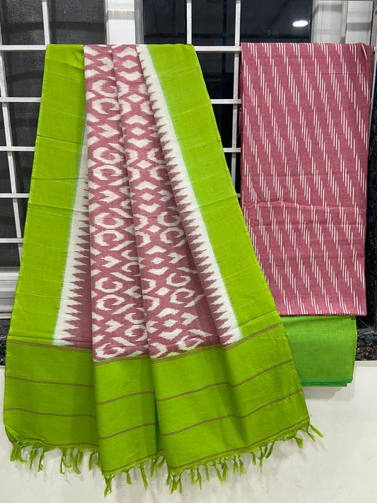 Ikat Weave Mercerised Cotton 3 pc Suit Set.